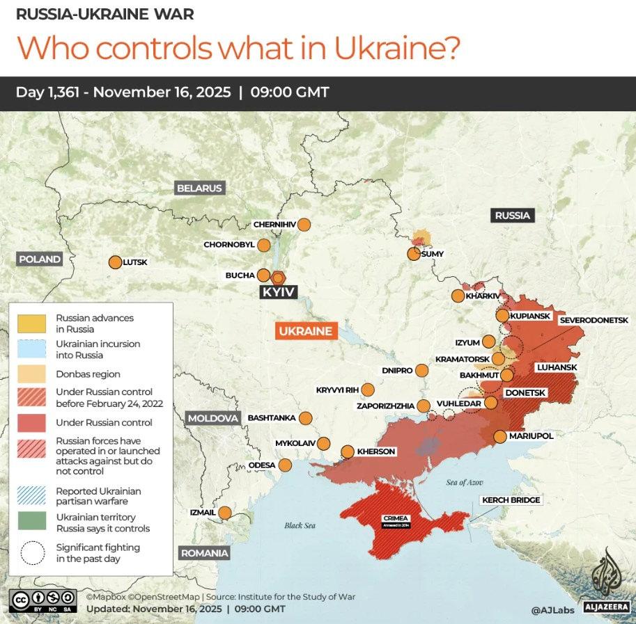 Rusya Ukrayna savaşının son durumunu gösteren infografik (Kaynak: Aljazeera)