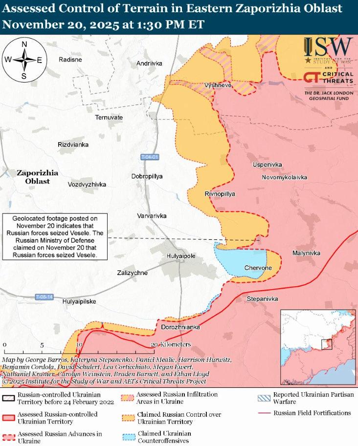 Rusya-Ukrayna savaş hattını gösteren harita (Kaynak: ISW)