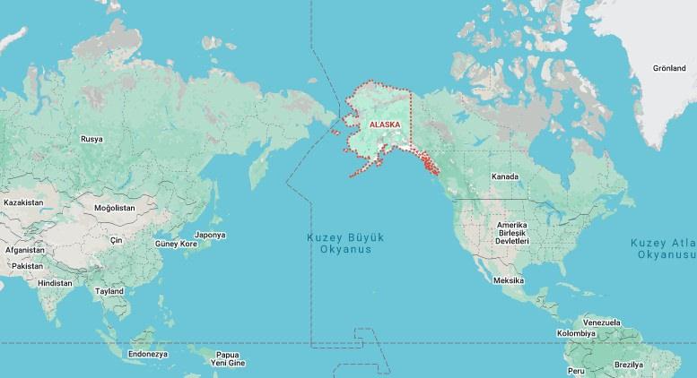 Alaska haritası (Kaynak: Google Maps)