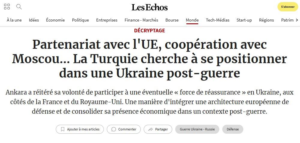 Çeviri: AB ile ortaklık, Moskova ile işbirliği... Türkiye, savaş sonrası Ukrayna'da kendini konumlandırmaya çalışıyor