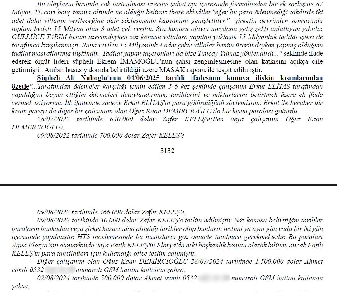 İmamoğlu iddianamesinden