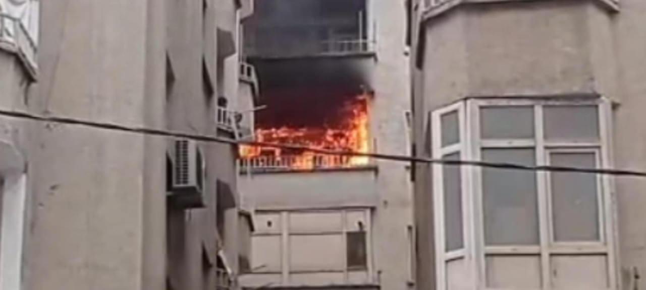 Yangın yerinden görüntüler