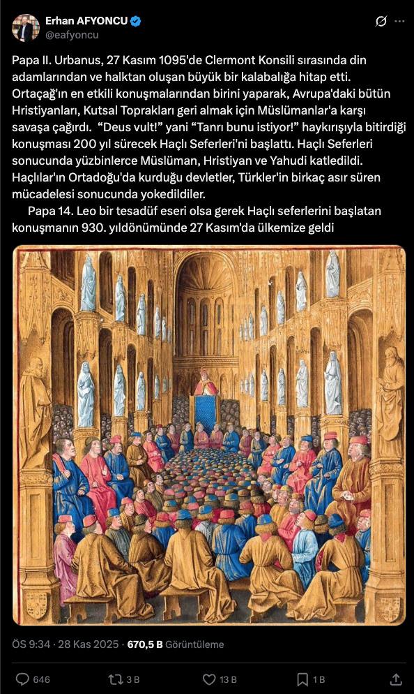 Erhan Afyoncu'nun yaptığı paylaşım