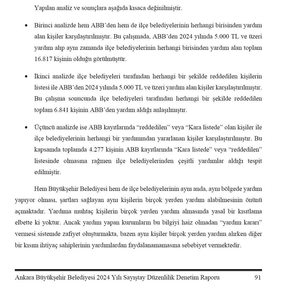 Sayıştay raporundan