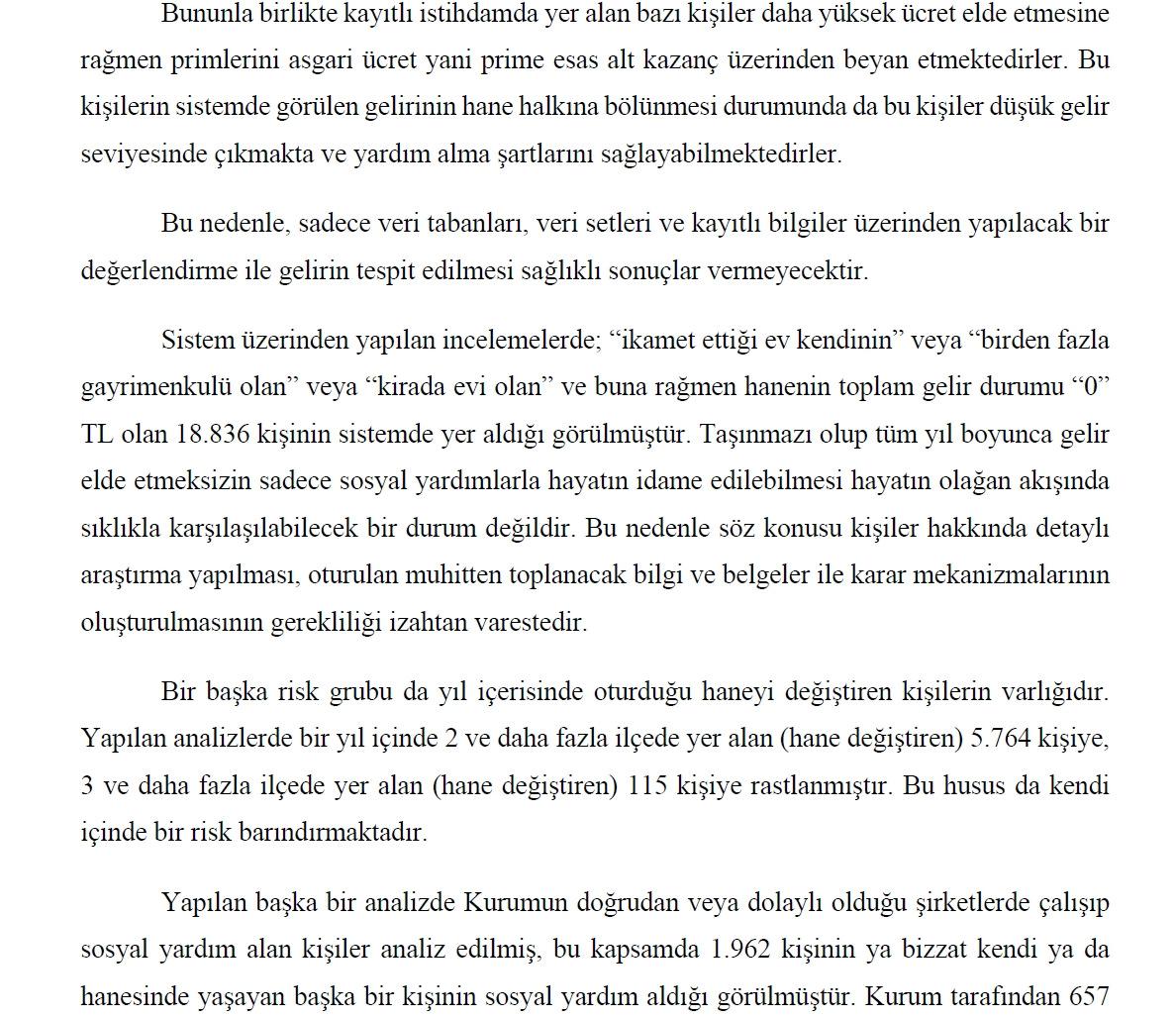 Sayıştay raporundan