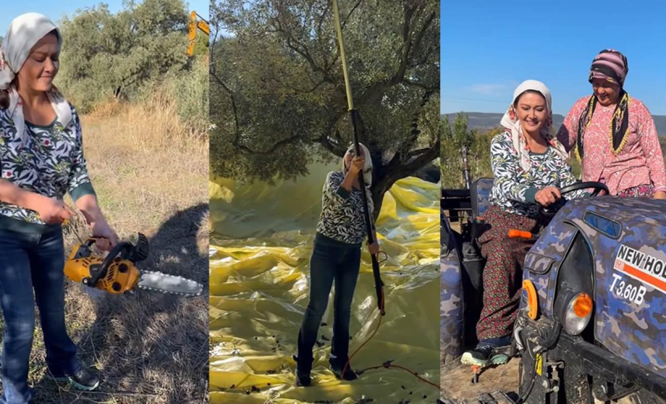 İstanbul'u terk eden Nurgül Yeşilçay'ın köy halleri olay oldu: Çalışıyoz garii!