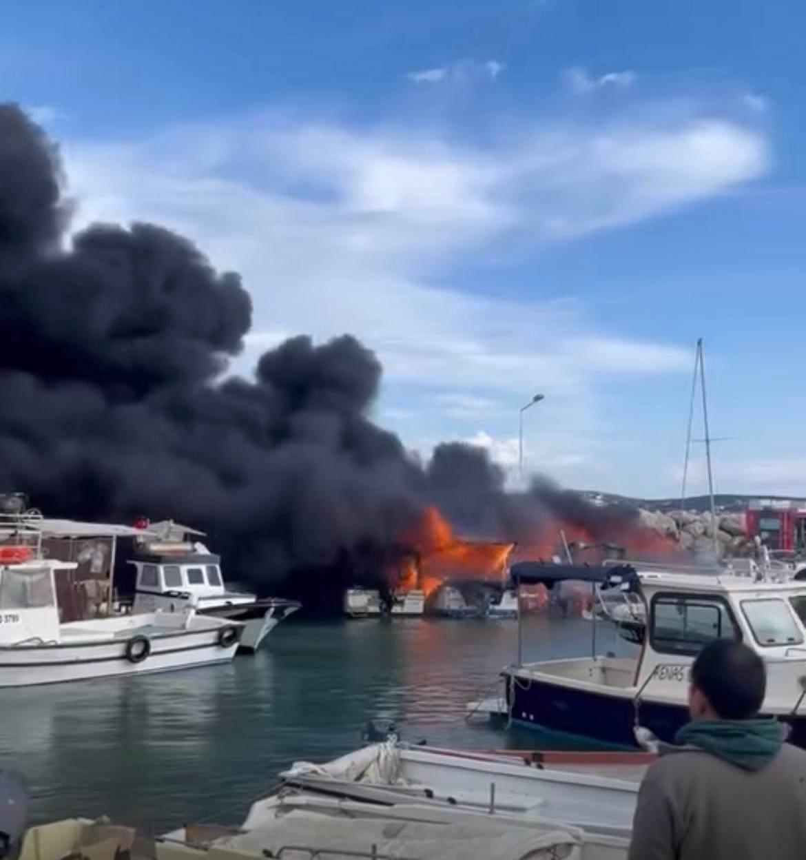 Yangın yerinden görüntüler