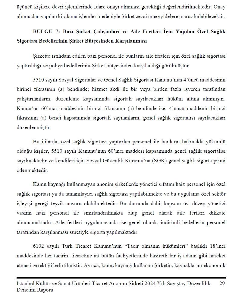 Sayıştay raporundan