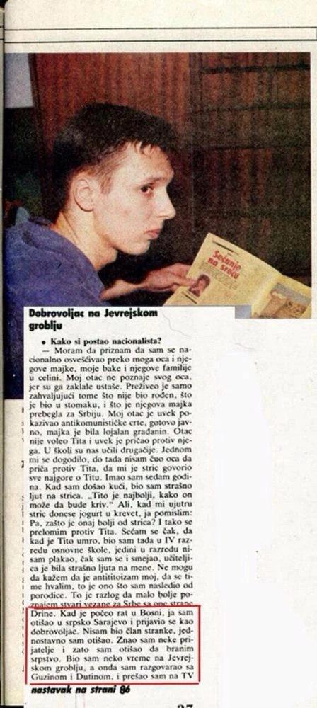 Vucic'in 1994'teki dergi röportajının küpürü