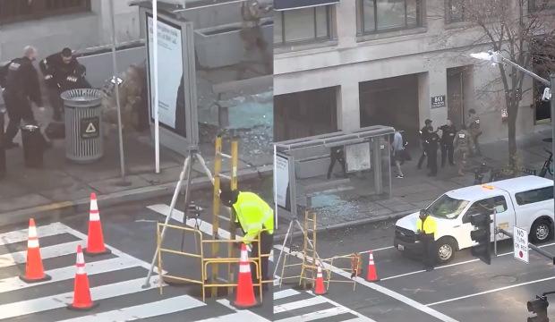 Washington'da 2 ABD askerini vuran saldırganın etkisiz hale getirildiği anlar