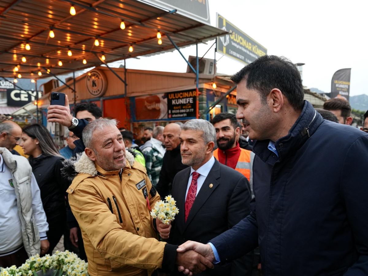 Bakan Kurum esnafla görüştü