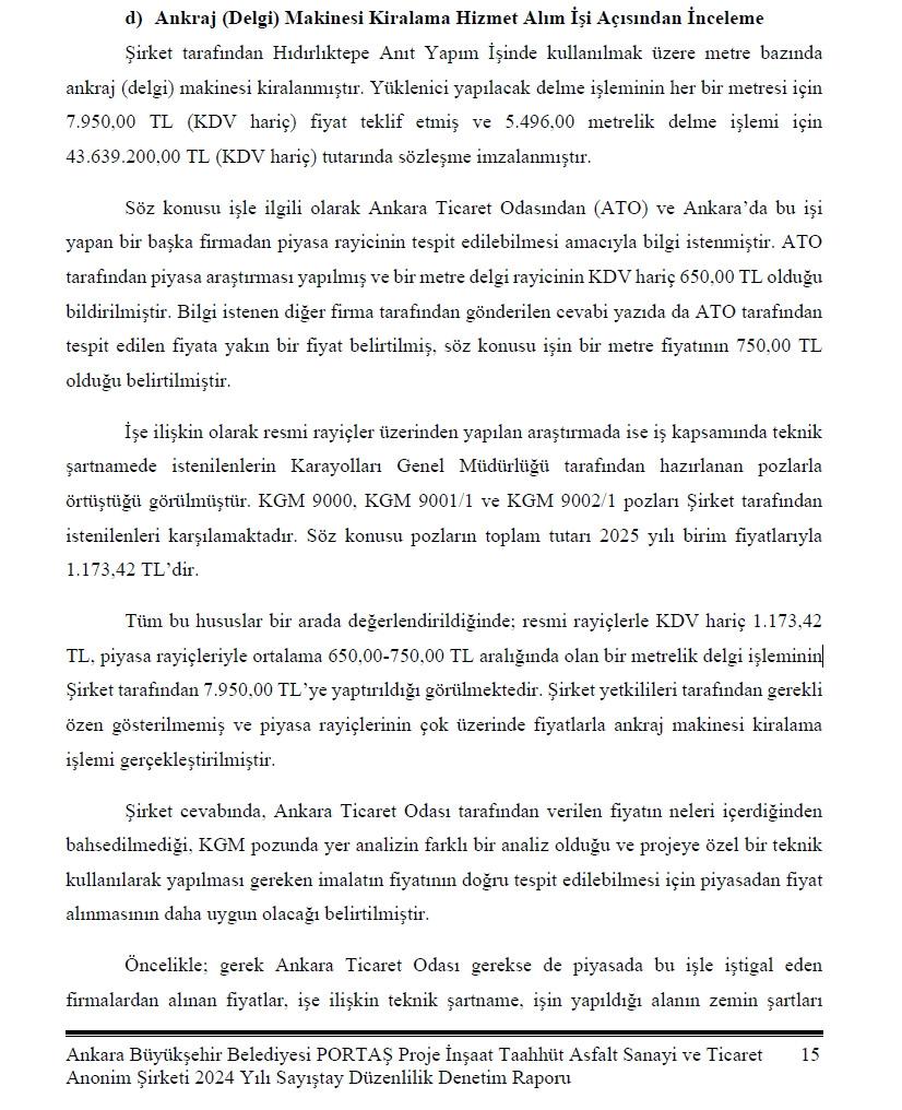 Sayıştay raporundan