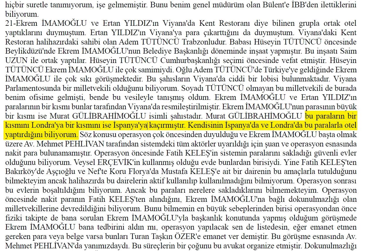 Adem Soytekin'in Adem Soytekin 04/11/2025 tarihinde İstanbul Cumhuriyet Başsavcılığında verdiği ifade