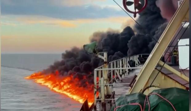 Karadeniz'de vurulan Kairos gemisinden mürettebatın çektiği görüntüler ortaya çıktı