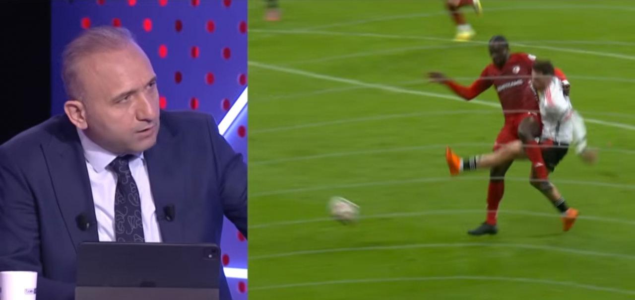 Trio yorumcusu Deniz Çoban, Beşiktaş'ın penaltı pozisyonunu değerlendirdi. (Görüntü beIN SPORTS'tan alındı)