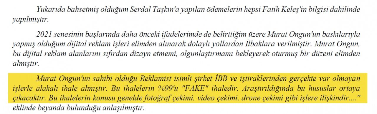 Eyüp Subaşı'nın iddianameye yansıyan savcılık ifadesi