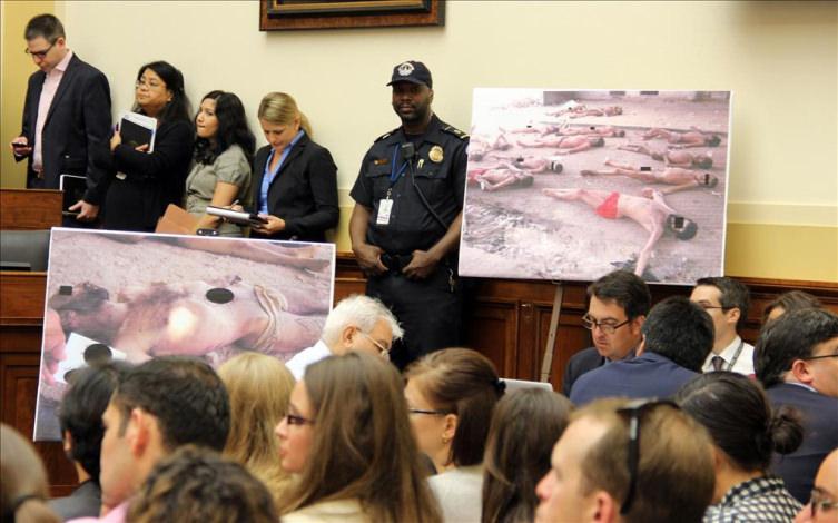 [''Sezar'', 2014'te Esed rejiminin rejim muhaliflerini tuttuğu hapishanelerde işkenceyle öldürülen tutukluların fotoğraflarını dünya basınına sızdıran ''askeri polisin kod adı'' olarak kullanılmıştı. Fotoğraf: AA]