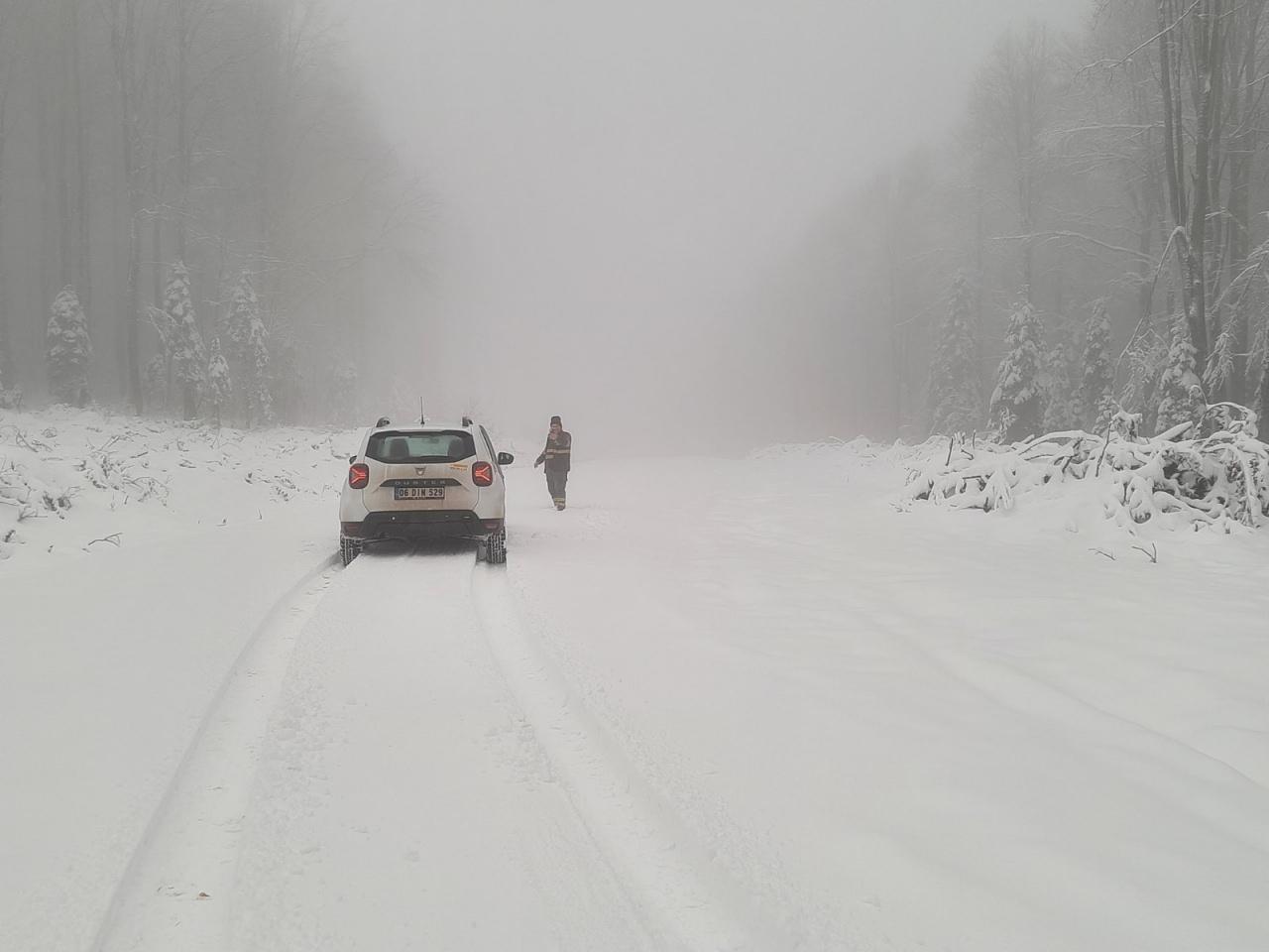 Kastamonu'da etkili olan kar yağışı