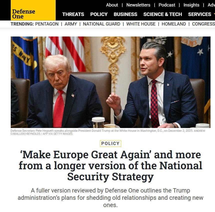 Defence One'da yayınlanan haberin ekran görüntüsü