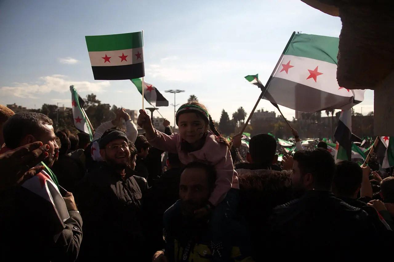 Suriye devrimi protestolarından bir kare
