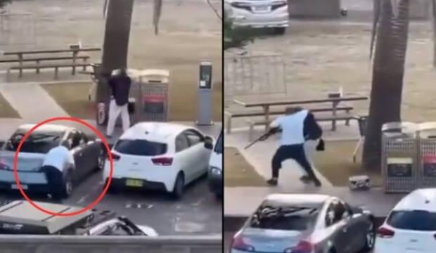 Avustralya'da kara pazar! Saldırganın üzerine atlayan kahraman adam kameralara yansıdı