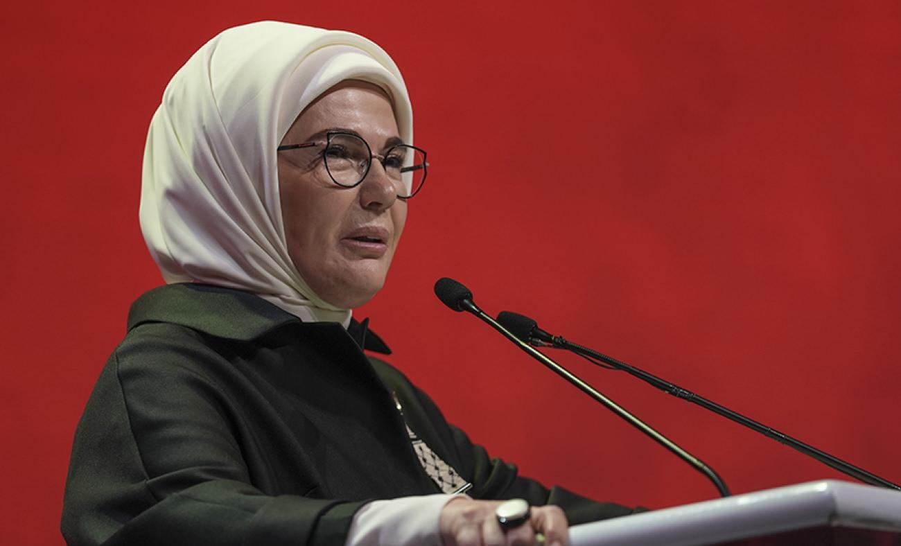 Emine Erdoğan, 'Soykırımın Kadın Tanıkları: Gazze'de Medya ve Direniş' programında konuştu