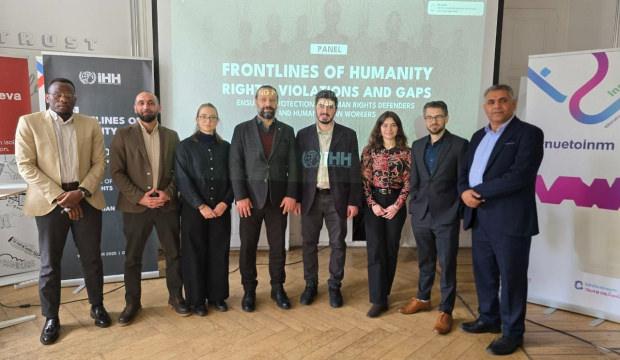 İHH’dan Cenevre’deki Birleşmiş Milletler Genel Merkez Binası önünde basın açıklaması