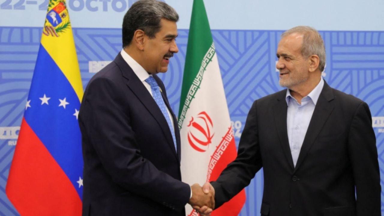İran Cumhurbaşkanı Mesud Pezeşkiyan, Venezuela Devlet Başkanı Nicolas Maduro ile