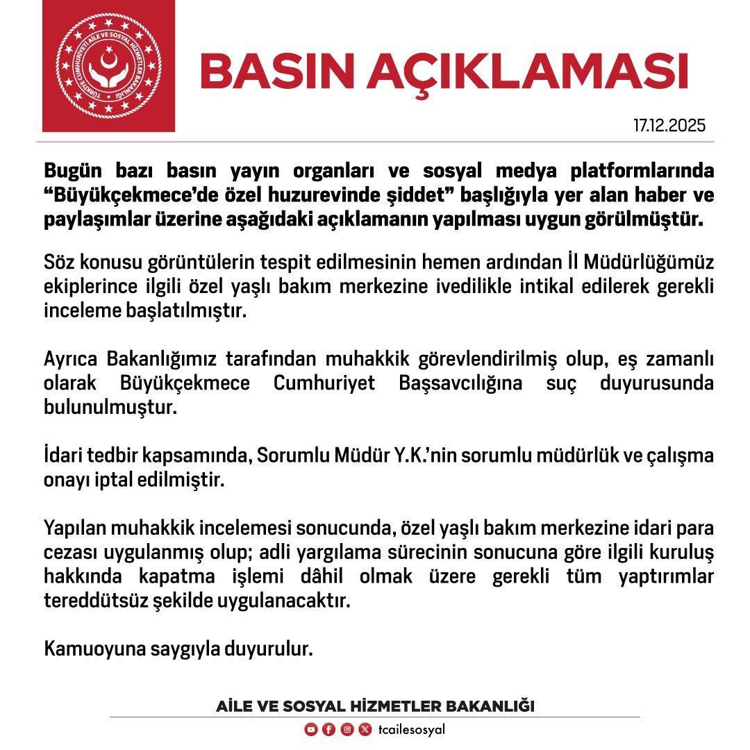 Bakanlığın açıklaması