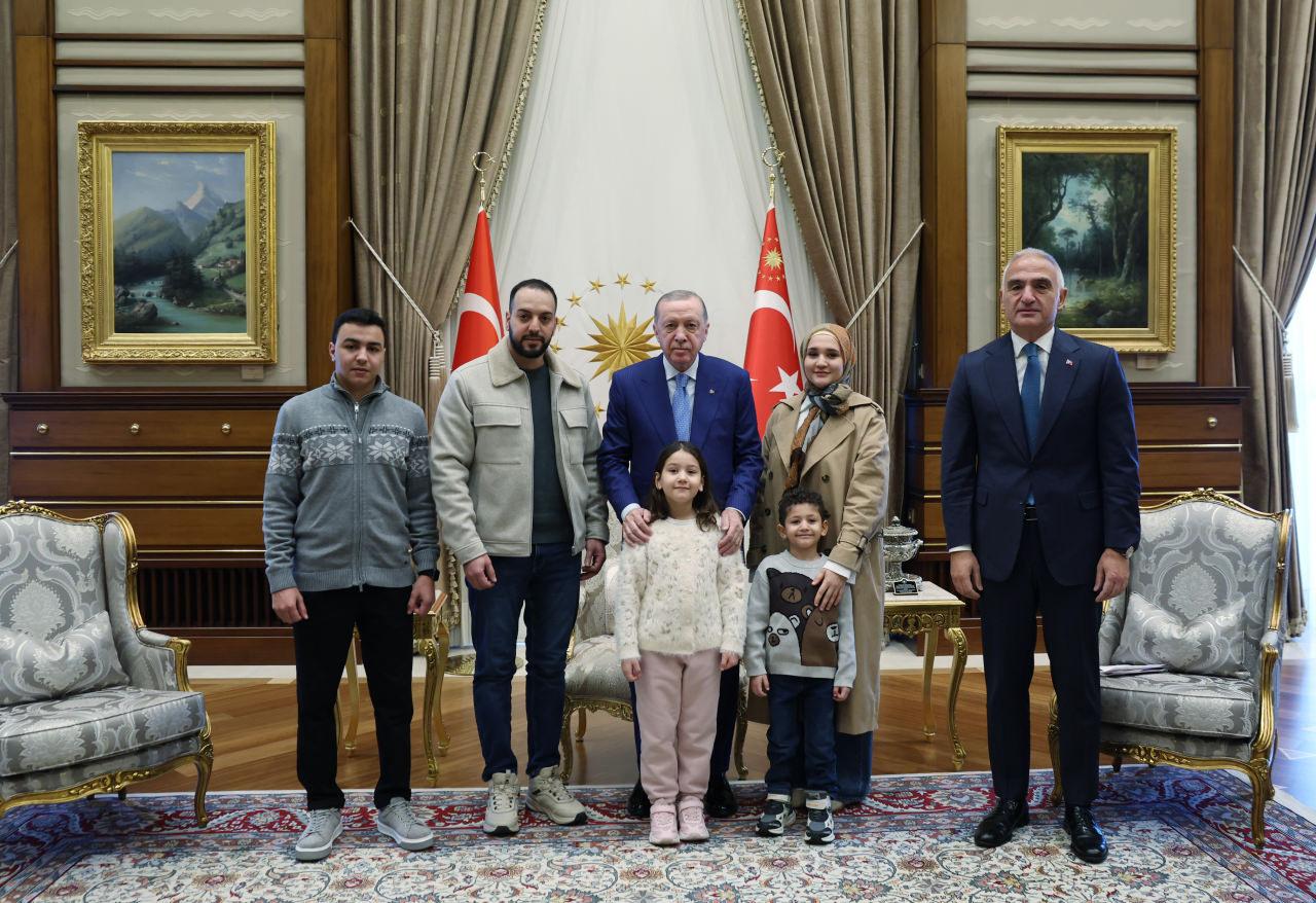 Cumhurbaşkanı Erdoğan, Filistinli Rajab'ın aile fertlerini kabul etti