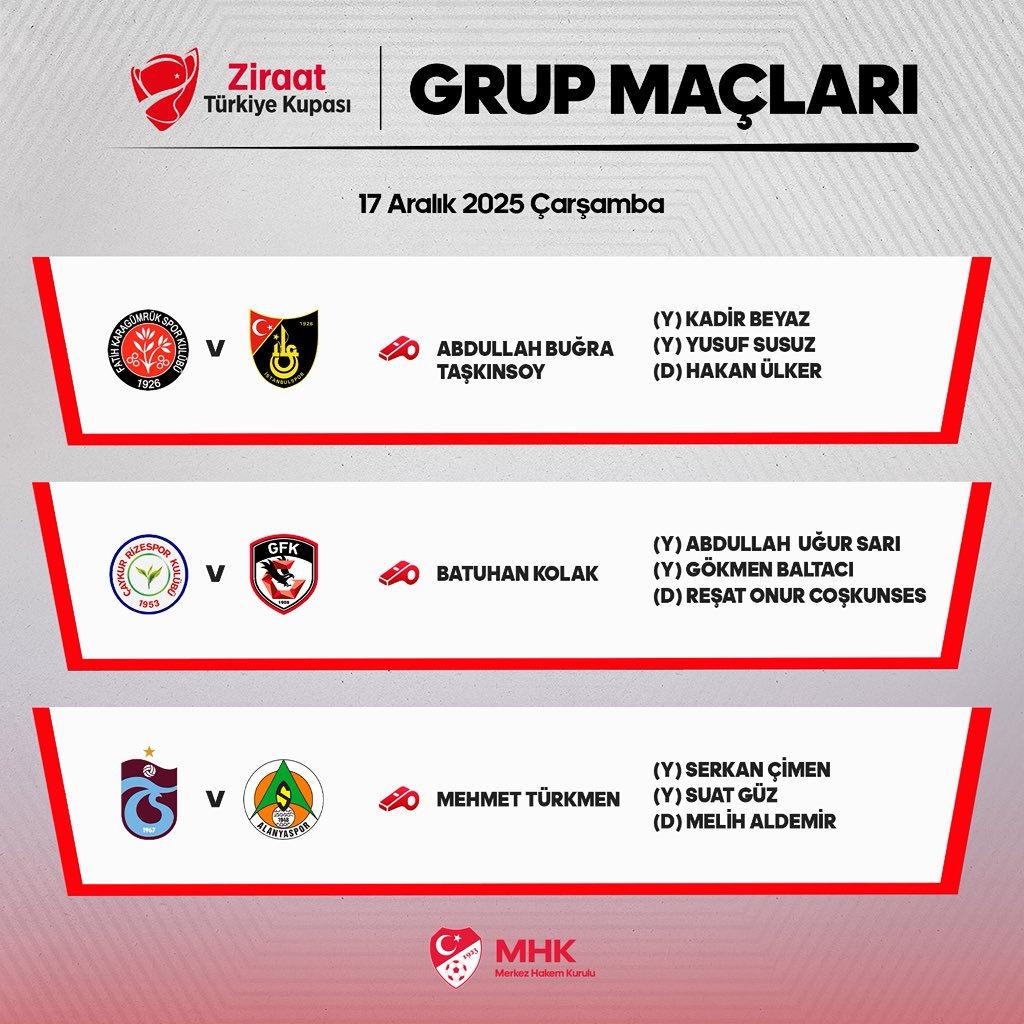 Kupa maçlarının hakemleri belli oldu