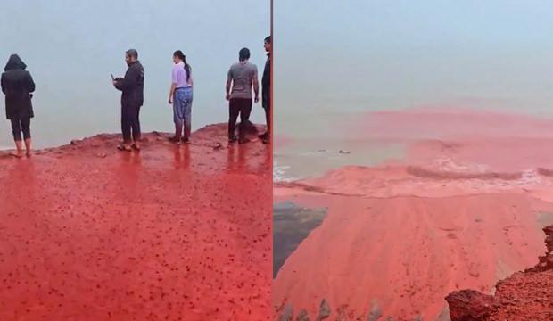 İran&rsquo;da &lsquo;kan kırmızısı&rsquo; dalgalar sosyal medyayı salladı: Kehanet mi, bilim mi?