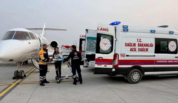 6 g&uuml;nl&uuml;k bebek ambulans u&ccedil;akla İstanbul'a sevk edildi