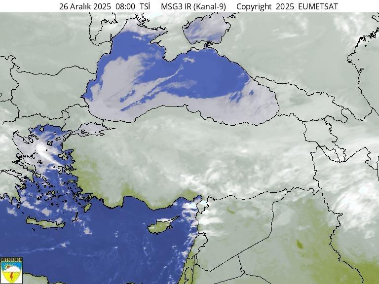26 Aralık 2025 kızılötesi uydu görüntüsü - Meteoroloji Genel Müdürlüğü