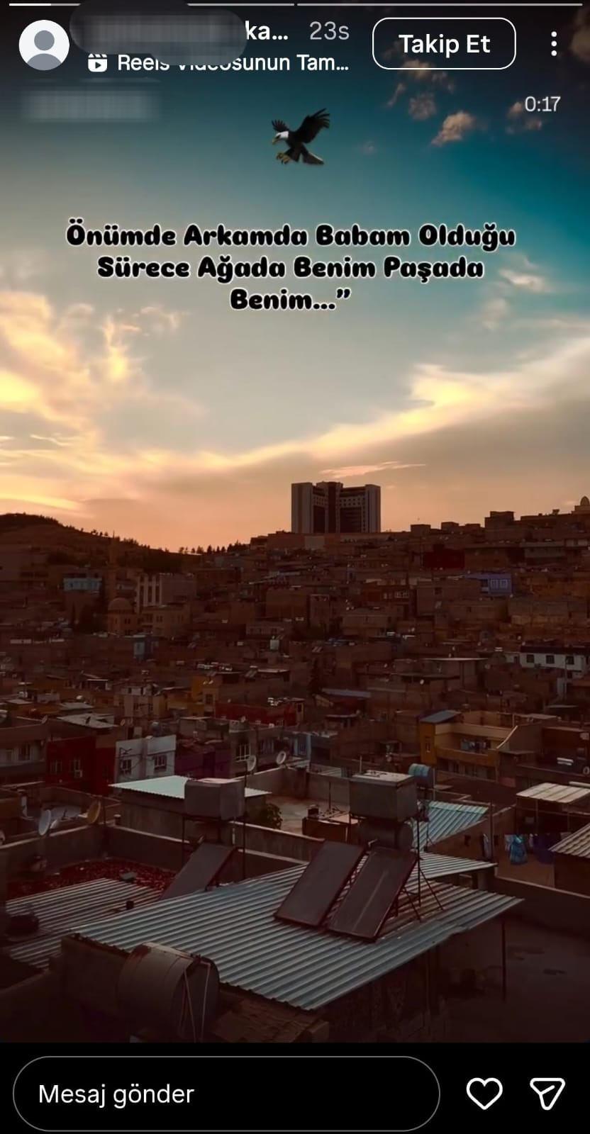 Ender Kara'yı tüfekle vuran 7'nci sınıf öğrencisi M.K.'nın (12) yaptığı paylaşım.