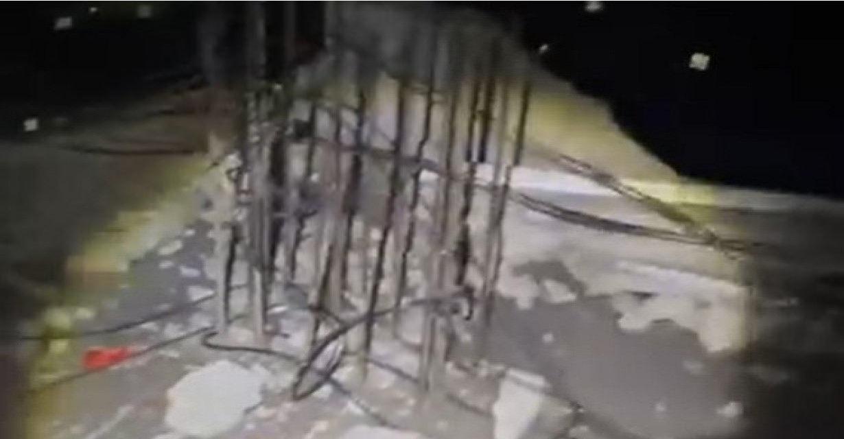 Yıldırımın isabet ettiği bölge.