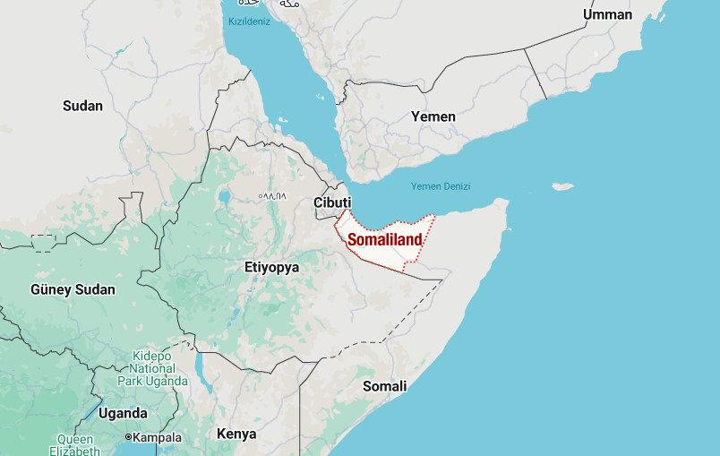 Somaliland ve çevresini gösteren harita (Kaynak: Google Maps)