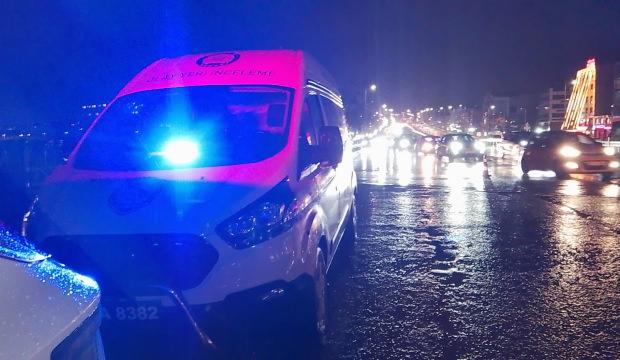  Silivri'de yolun karşısına ge&ccedil;mek isteyen kadına servis aracı &ccedil;arptı