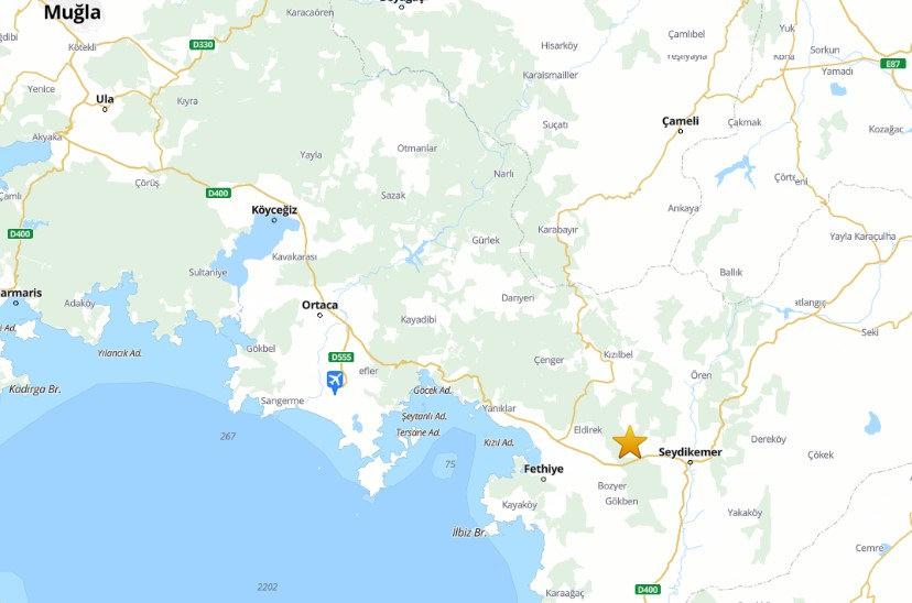 Fethiye'de 3,5 büyüklüğünde deprem gerçekleşti.