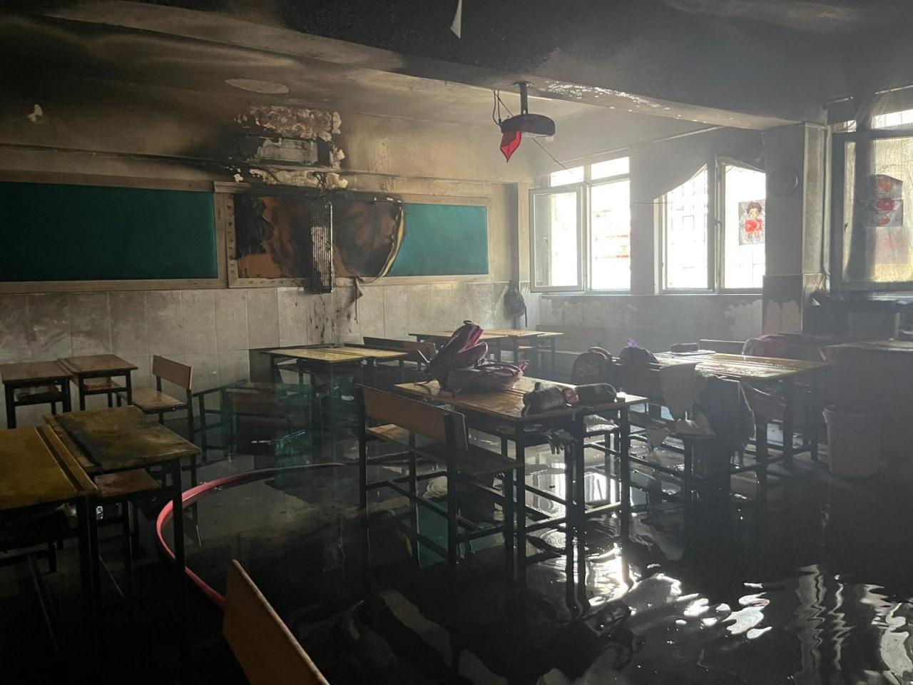 Yangın sonrası sınıftaki son durum