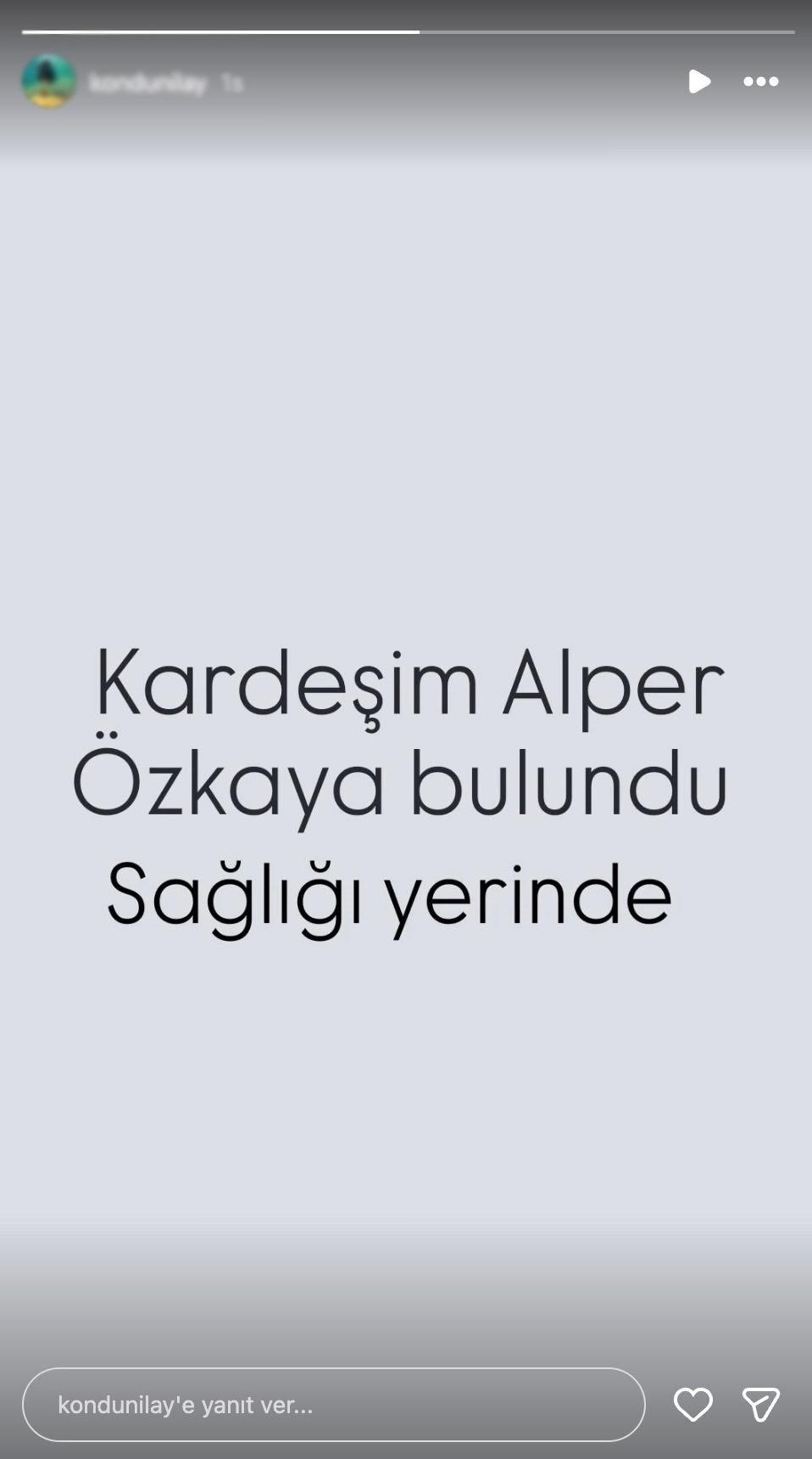 Özkay'nın ablası tarafından yapılan paylaşım.