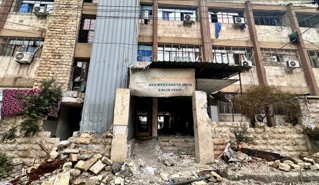 YPG/SDG'nin Halep'te karargaha &ccedil;evirdiği hastane g&ouml;r&uuml;nt&uuml;lendi