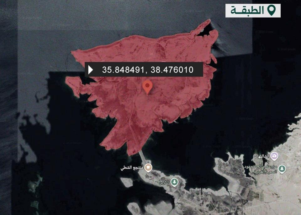 Tabka'daki 35.848491, 38.476010.no'lu hedef koordinat