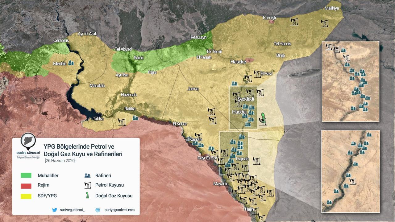 Suriye'deki petrol ve doğalgaz sahaları (2020)