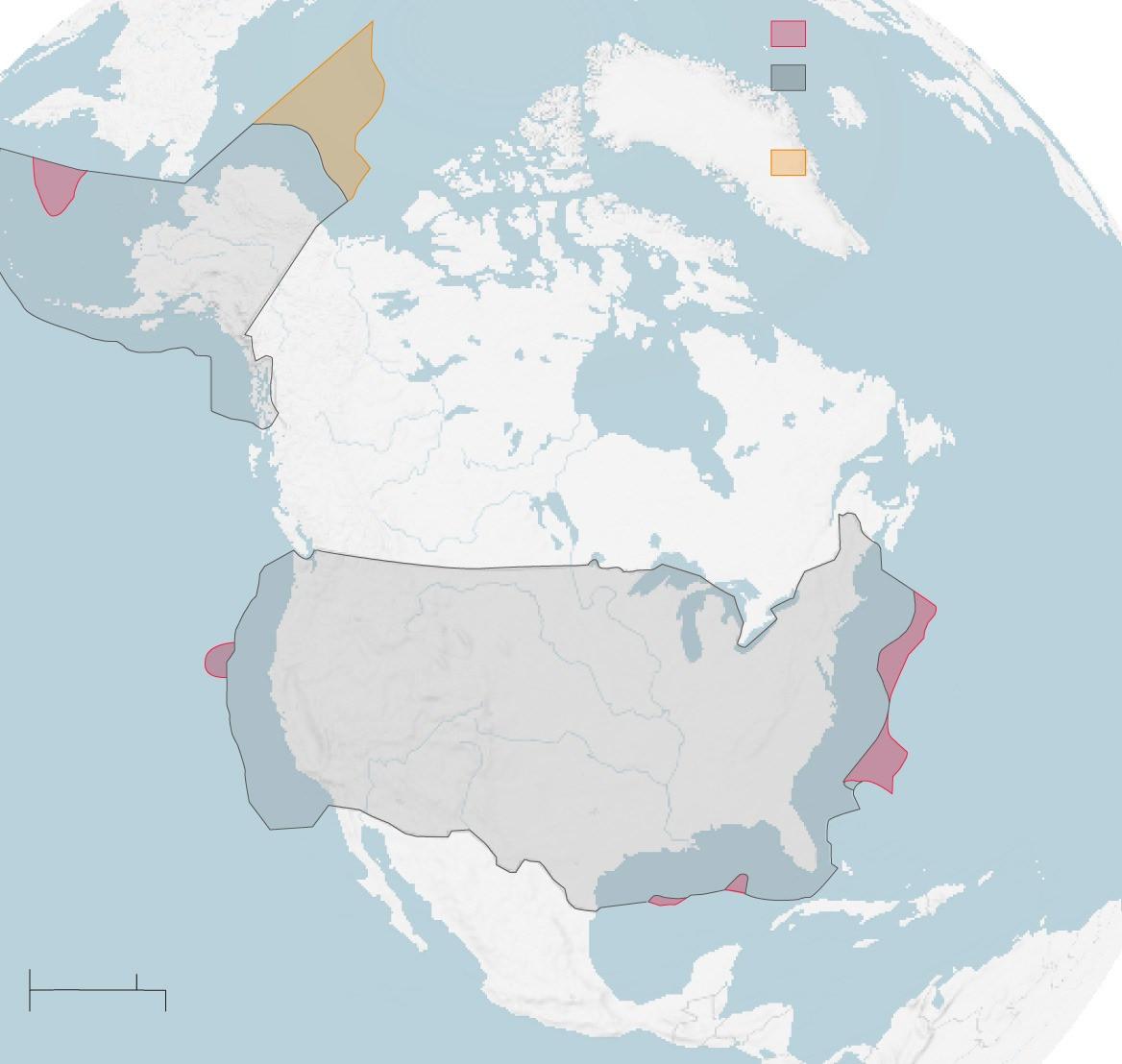 ABD Genişletilmiş Kıta Sahanlığı Projesi: Dahil edilen yerler (Sarı renk)