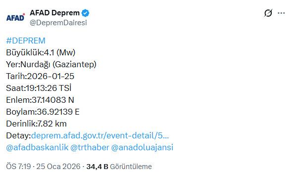 AFAD'ın açıklaması