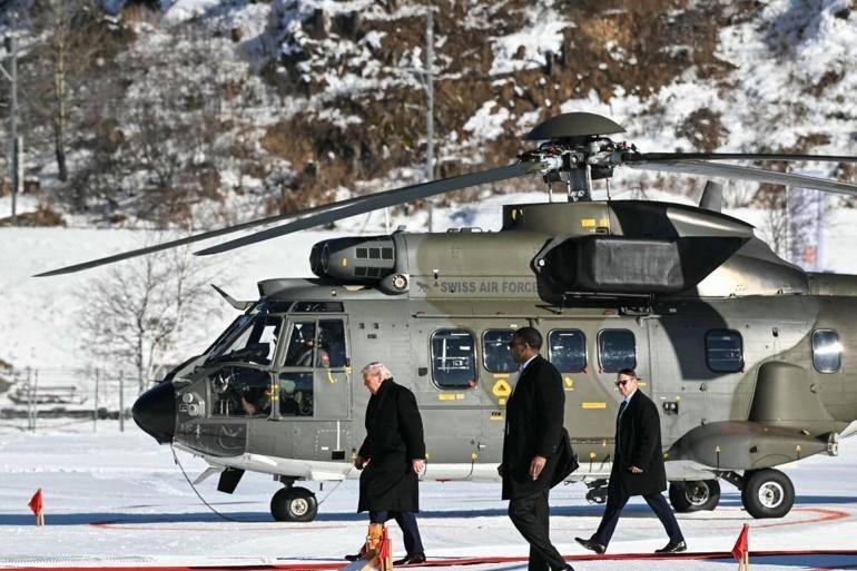 Trump önce uçakla Zürih'e, ardından helikopterle Davos'a geçti