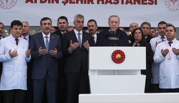 Aydın Şehir Hastanesi'nin a&ccedil;ılışında konuşan Erdoğan m&uuml;jdeyi b&ouml;yle duyurdu