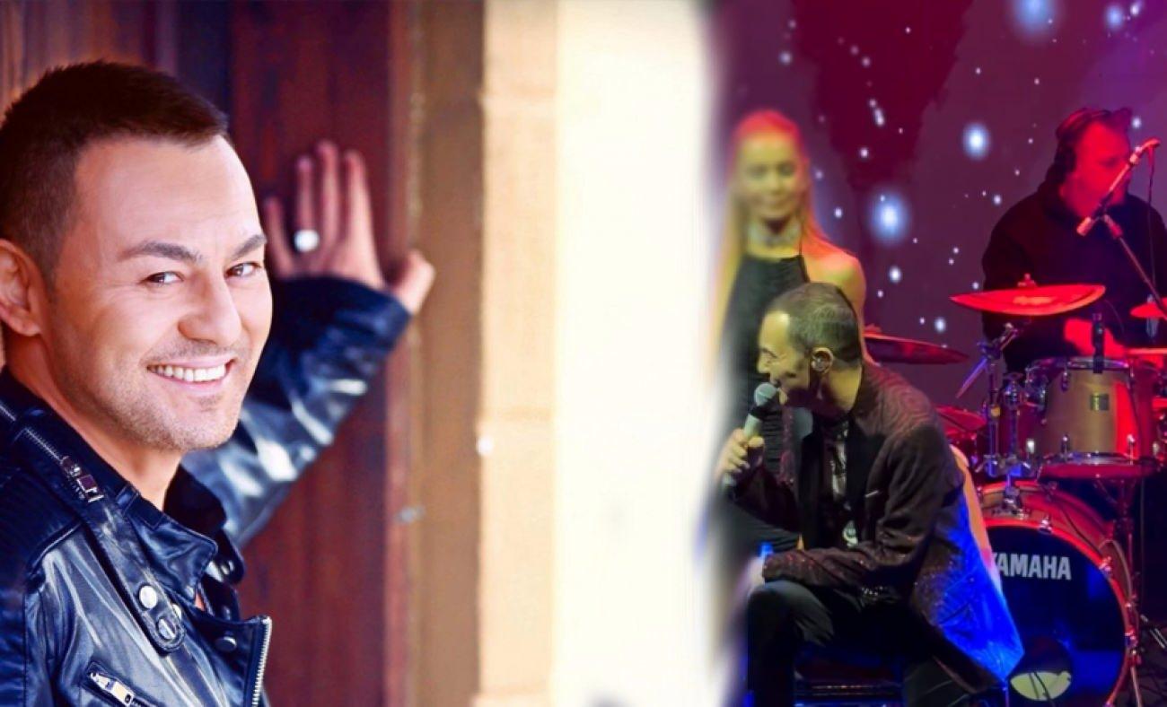 Serdar Orta&ccedil; sahnede konser sırasında yere d&uuml;şt&uuml;! O anları seyirciler kayda aldı