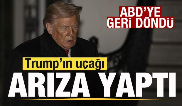 Son dakika: Trump'ın u&ccedil;ağı arıza yaptı! ABD'ye geri d&ouml;nd&uuml;